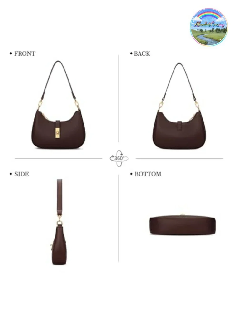 Cute Hobo Handbag Vegan Leather Faux Leather Shoulder Bag Crossbody Zipper